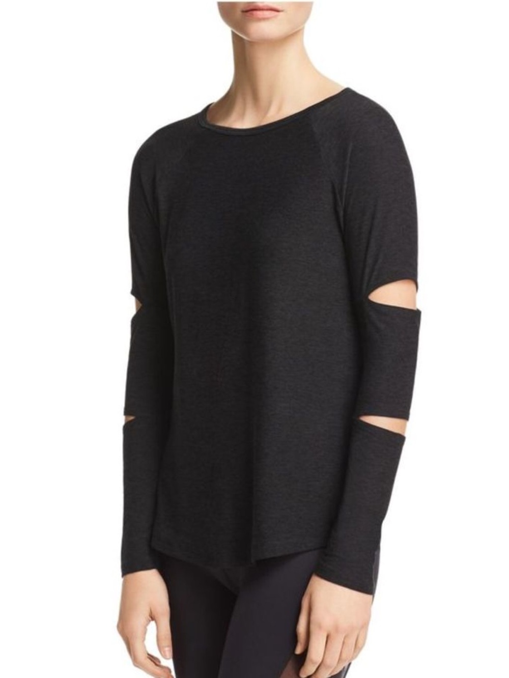 Beyond Yoga Black Stretch Long Sleeve Crew Neck Tee NWT Small